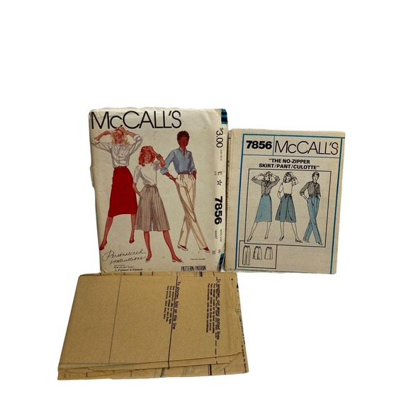 Mccalls 7856 Skirt Pants Culottes Vintage 1982 Sewing Pattern Size 16 - Picture 4 of 5